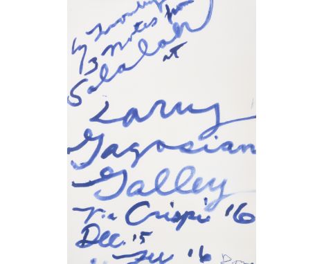 Cy Twombly (American 1928-2011), 'Three Notes from Salalah Poster', 2008, offset lithograph in colours on wove paper, from an
