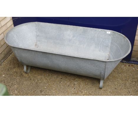 A vintage galvanized bath.