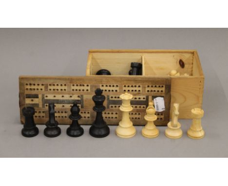 A chess set and a cribbage board.