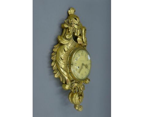 A giltwood Cartel clock. 57 cm high.