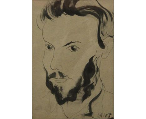 A Portrait of a Gentleman, ink and wash, unsigned, dated 1947, framed and glazed. 26.5 x 33.5 cm