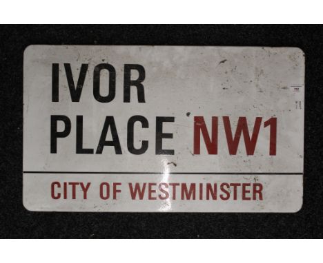 A City of Westminster Ivor Place NW1 enamel sign. 75 cm wide.