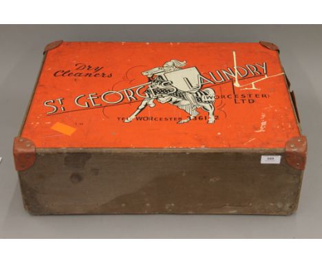A vintage St George's laundry box. 58.5 cm wide.