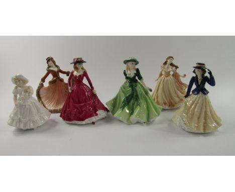 Six Royal Worcester figures of Annabelle, Katie, Juliette, Mary, Christina and Holly