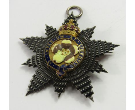 A Primrose League star medal for outstanding contribution, white metal and enamel Imperium et Libertas, (AF).