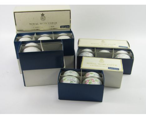 Royal Worcester porcelain small ramekins, comprising eleven Forget-Me-Not pattern, six Corinth Gold pattern, eight English Ga