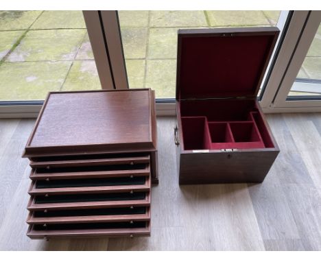 R.&amp;W. Sorley Vintage Silver Tea Service Box Holder along with Seven Draw Silver Coin Case Holder
All proceeds from this l