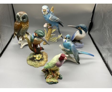 Six Bird Figures to include Karl Ens Volkstedt, Goebel, B&amp;G, Royal Crown Darby and Beswick
Great Condition, No Damage