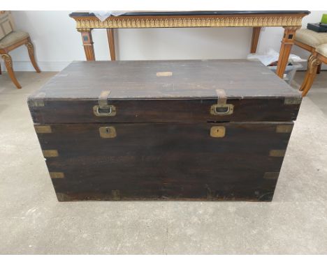 Very Large 19th Century Camper Wood Trunk. In great condition for age. Huge storage area for toys/clothes or bedding