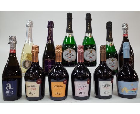 12 BOTTLES MOLDOVAN AND SLOVAKIAN SPARKLING WINEApriori Wine Extra Brut NV and Glera Brut NV; Purcari Cuvée de Purcari Feteas