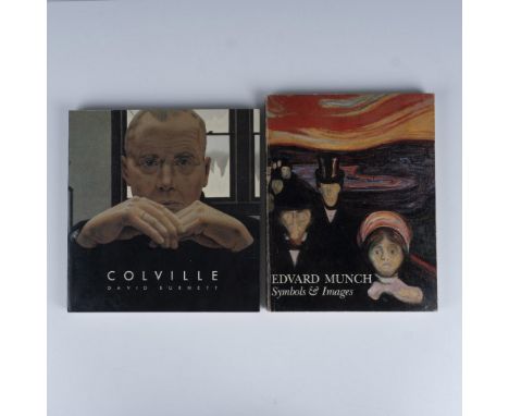 A duo of artist books compiling color and black and white artworks. Titles include: Colville by David Burnet (1983). Edvard M