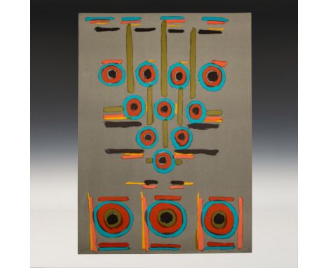 Original color screenprint on laid paper entitled Clocks of Time by American Abstract Expressionist artist Betty Parsons. She