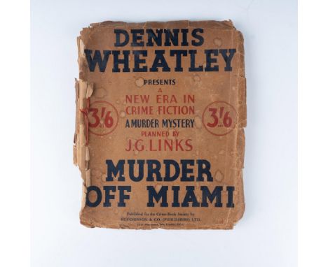 First edition Dennis Wheatley, Murder off Miami softcover book. It is bound as a folder with ribbon and contains documents an