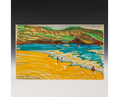 One of a kind watercolor and ink on paper by American Abstract Expressionist Betty Parsons who depicts a seascape from the sh