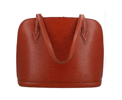 LOUIS VUITTON VINTAGE Shopper "LUSSAC", Koll.: 1995. Epi Leder Serie in Braun mit goldfarbener Hardware, Doppelhenkel und Rei