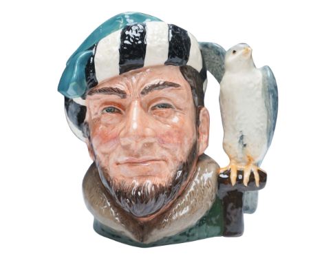 Part of the Professions series. This intricately crafted porcelain character jug depicts a bearded falconer with a falcon per