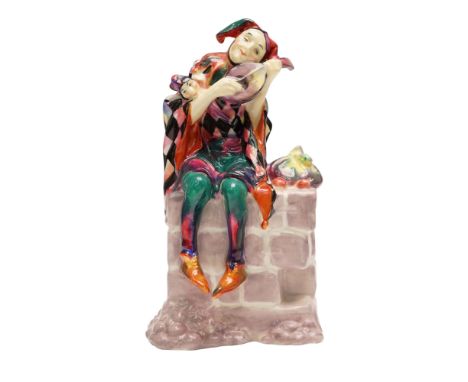 Royal Doulton porcelain figurine titled A Wandering Minstrel, HN 1224, designed by Leslie Harradine and first issued in 1927.
