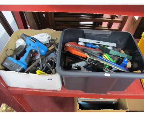 Two Boxes of Tools, including hammers, saws, etc.