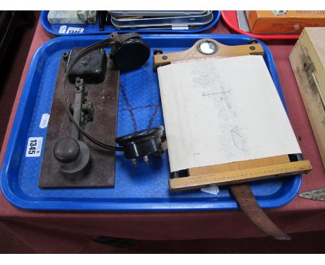 Houghtons Ltd, London, 1907, Map Board/Cavalry Sketching Board, with compass and clinometer, No. 331, with original leather a