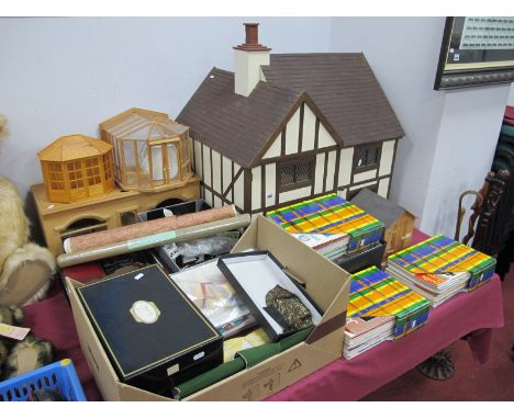 A Wooden Construction Dolls House, in the style of mock Tudor mansion, front and rear opening, eight rooms plus loft space me