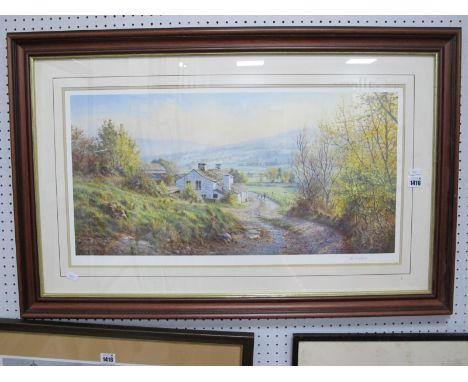 Rex Preston, 'Autumn in the Dales', colour print, pencil signed and blind backstamp to border, 32 x 65cm.