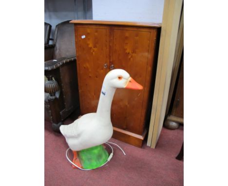 Heico Gesch German Made Model Plastic Floor Lamp, in the form of a goose 56.5cm high. Yew wood cd cabinet. (2)