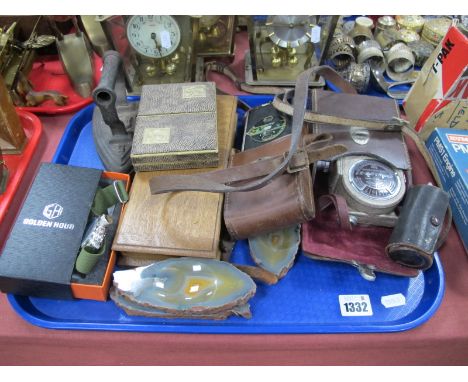 G.B. Bell Howell Model 605 Camera, Pearlette Camera, flat iron etc:- One Tray