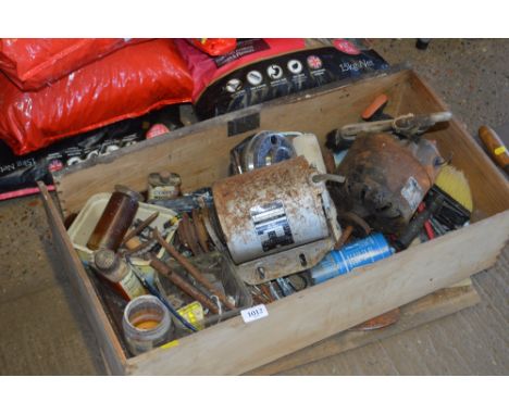 A drawer of tools, pumps etc.