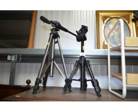 Two camera tripods