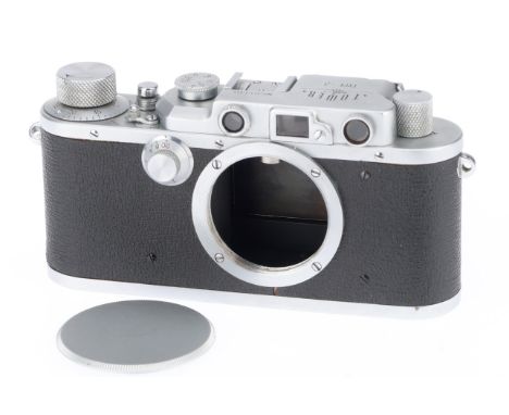 A Nicca Tower Type-3 35mm Rangefinder Camera Body, silver, serial number 30340, body VG, only very light marks to bottom plat