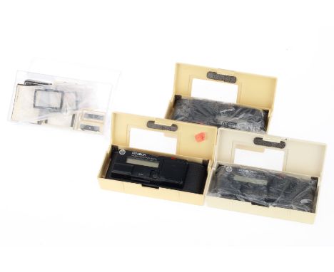 A Selection of Minolta Multi Function Backs and Focussing Screens, to include three multi-function backs, in hard plastic cas