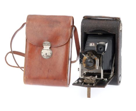 A Kodak No. 3 Folding Pocket Camera, black, body F-G, some wear to the black finish, opens and closes correctly, shutter work