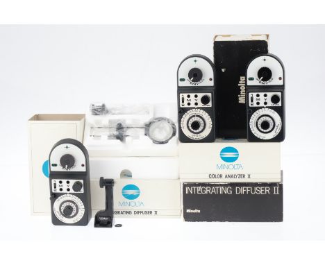 A Group of Minolta Color Diffusers, comprising a Color Analyzer II, VG, in maker's white packaging, a Color Analyzer II, VG, 