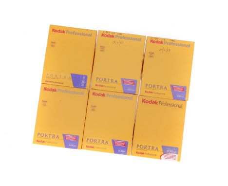 A Quantity of Kodak Portra 400 Expired 4x5 Film, comprising a pack of 10 sheets, expiry 06/2006, two packs of 10 sheets, expi