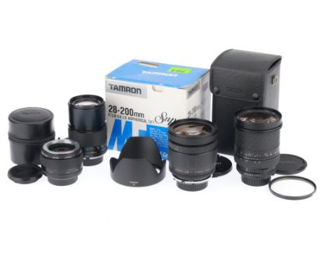 A Group of Lenses for Minolta MD Mount, to include a Minolta MC Tele Rokkor f/3.5 135mm prime, barrel G, optics F with haze, 