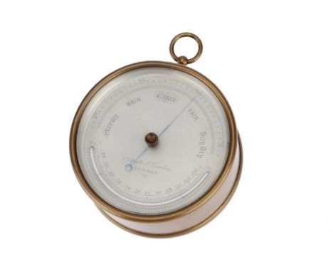 Barometer by Negretti &amp; Zambra English, c.1860, engraved to the silvered dial, 'NEGRETTI &amp; ZAMBRA, London' the silver