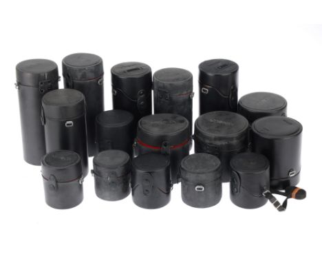 A Selection of Minolta Lens Cases, various sizes, rigid cylindrical cases, 16off.