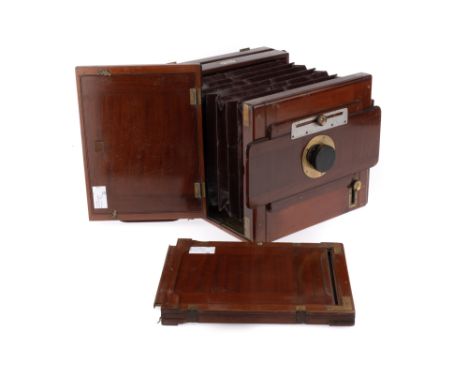 A Single Lens Transitional Wet Full Plate Stereo Tailboard Camera, English, c1860, with plaque for "G. Hare Manufacturer, 26 