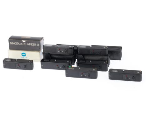 A Group of Minolta Auto Winders, comprising 9off Auto Winder D accessories, VG, battery teminals clean, untested.