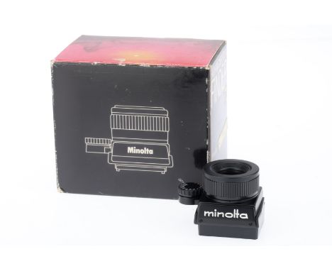 A Minolta High Magnification Finder, black, VG, optics VG, in maker's packaging.