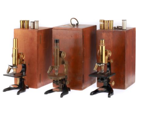 Collection of 3 Vintage Leitz Microscopes Collection of 3 Vintage Leitz Microscopes, all in original cases