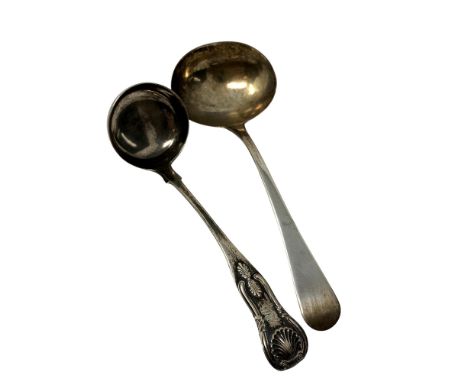 A Georgian silver ladle and a Victorian example (2)
