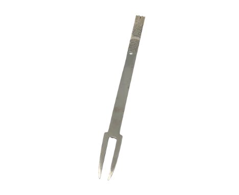 A cast solid sliver copy of a 17th century fork dated 1632, London 1935 CONDITION REPORT: 60g