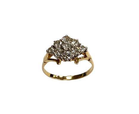 An 18ct diamond set fancy cluster ring