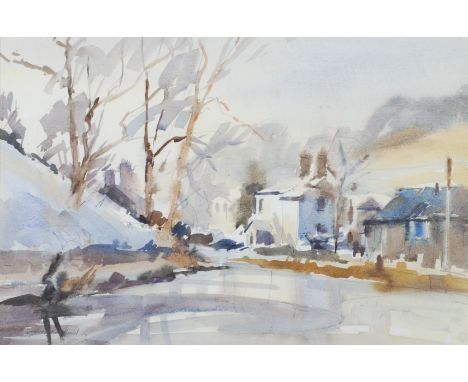 •GORDON RADFORD WATERCOLOUR DRAWING  'Wool Road, Huddersfield Canal' Signed lower left, inscribed verso 12" x 18" (30.5cm x 4