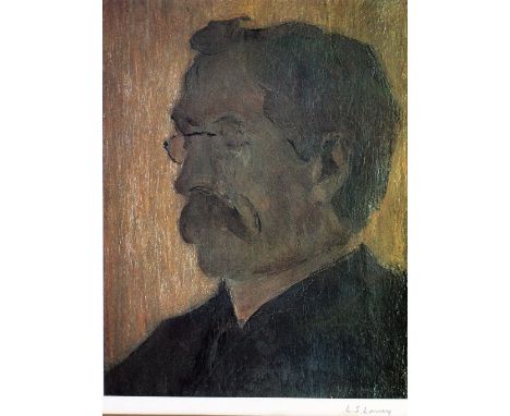 •LAURENCE STEPHEN LOWRY (1887 - 1976) ARTIST SIGNED COLOUR PRINT 'Portrait of the Artist's Father' Signed in pencil and with 
