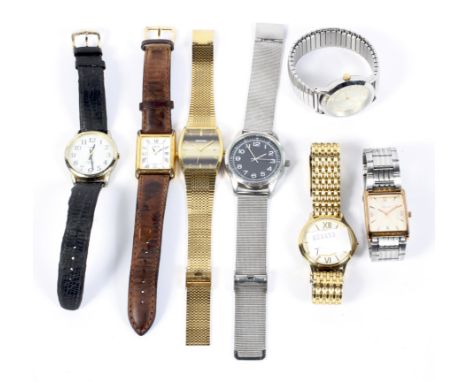 A collection of seven vintage men's watches, to include two Sekondas and a Timex