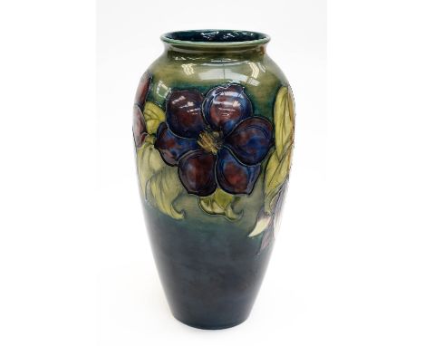 A Walter Moorcroft Clematis lamp base.