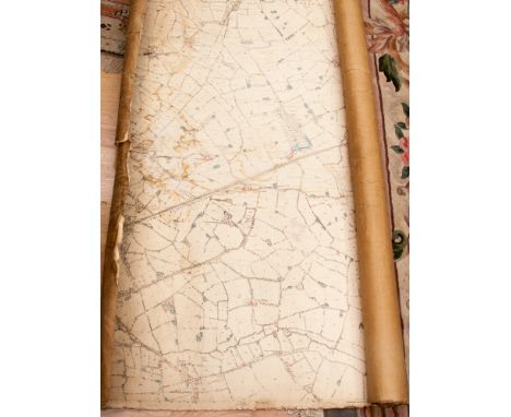 A late Victorian ordnance survey County series plan, scale 1/2500 (25" to the mile) of Gnosall/Haughton Staffordshire, linen 