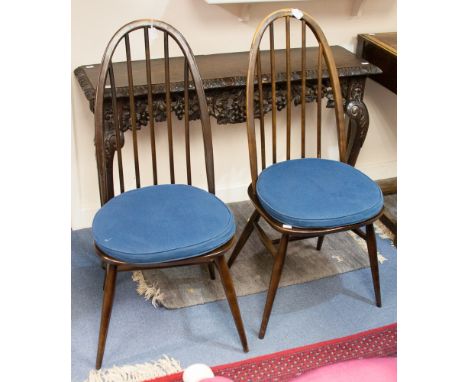 A set of six Ercol elm and beech Quaker chairs, stained (6)